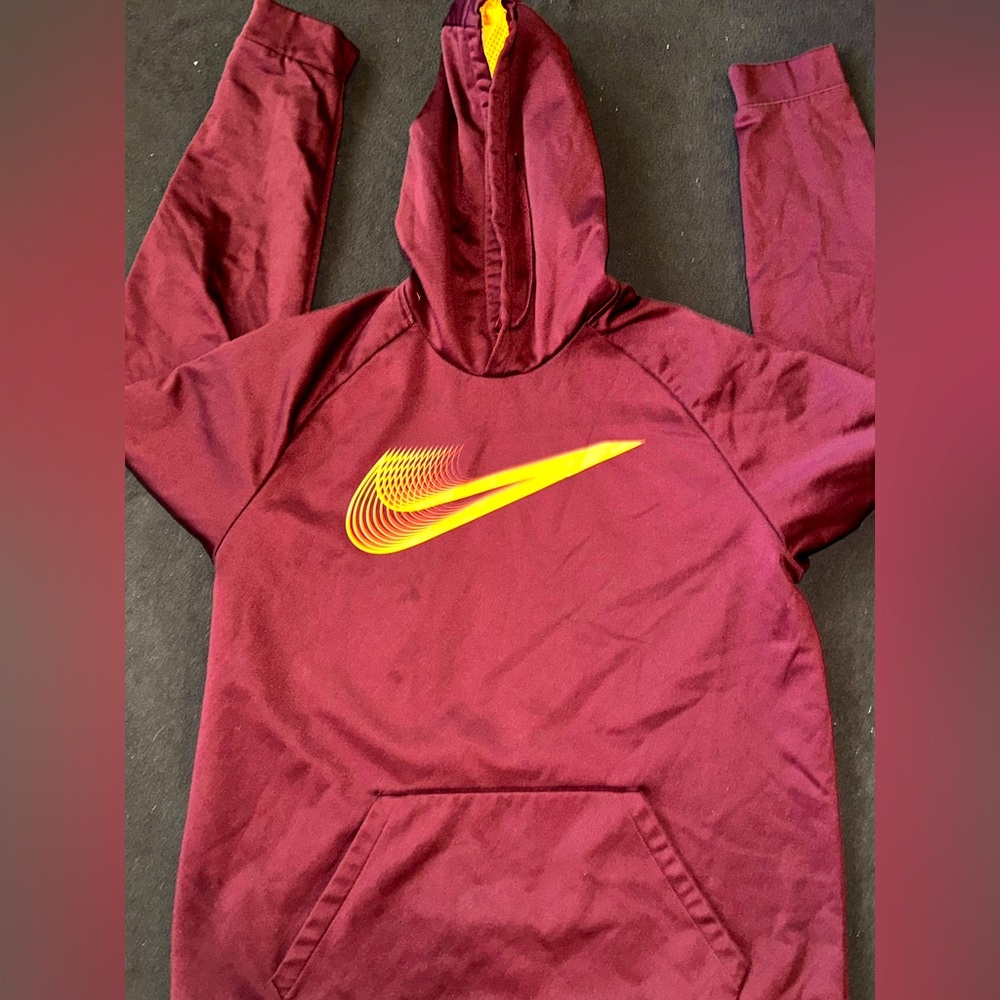 Nike Dri Fit Hoodie Jacket Red Yellow XXL Men Long Sleeve GREAT CONDITION